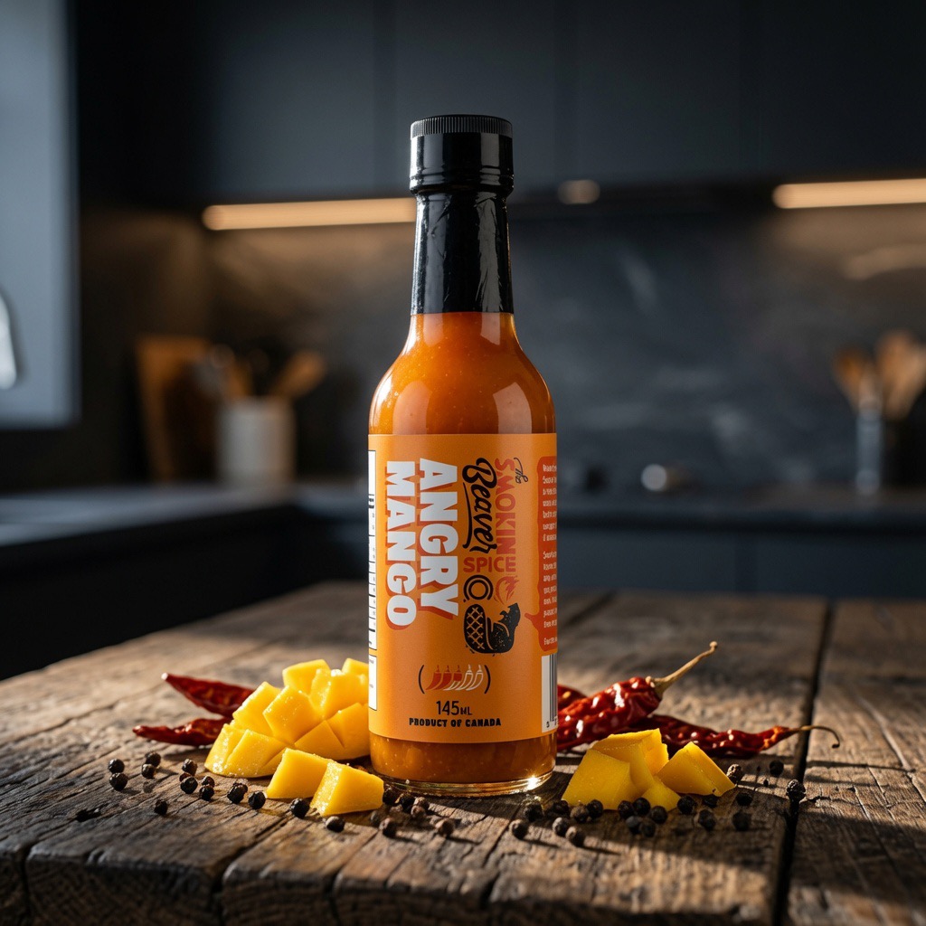 Mango Habanero hot sauce bottle