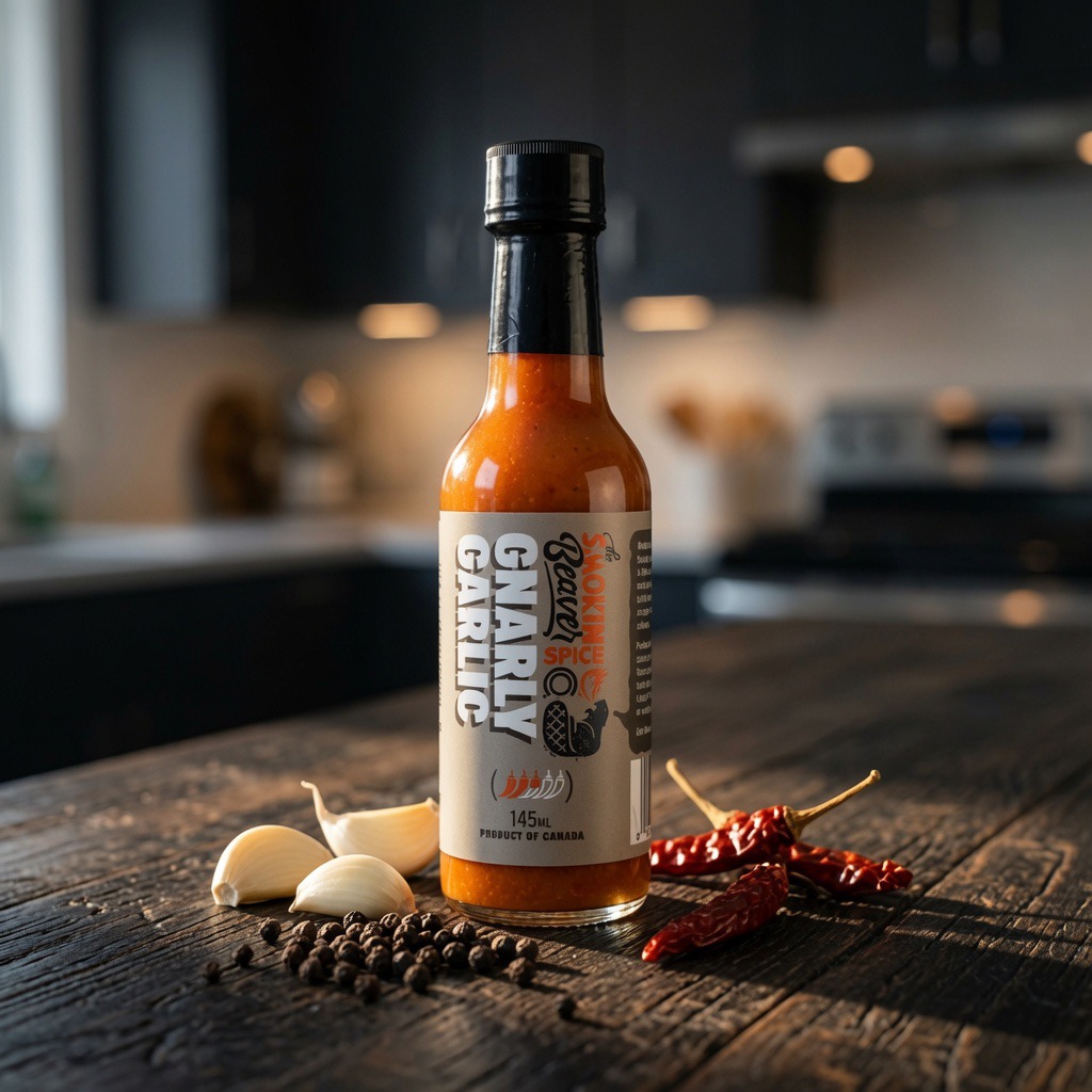 Gnarly Garlic hot sauce bottle